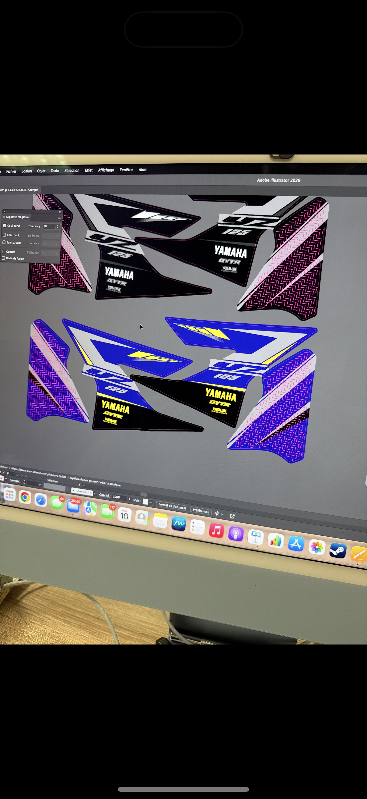 Kit déco 125 yz 2020 Holo jaune et bleu
