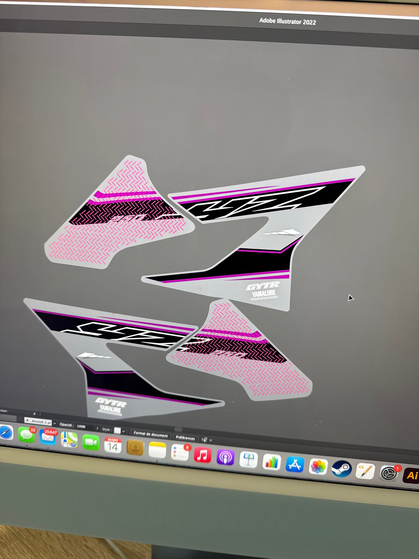 Kit déco 250 yz demie perso gris nardo et violet