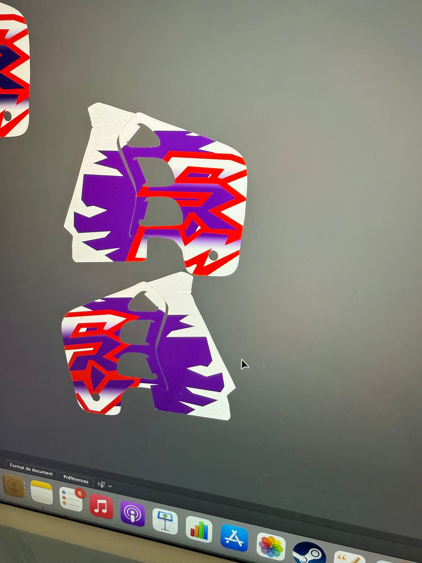 Kit deco 125 crm 1999 violet rouge et blanc réplique de l’origine