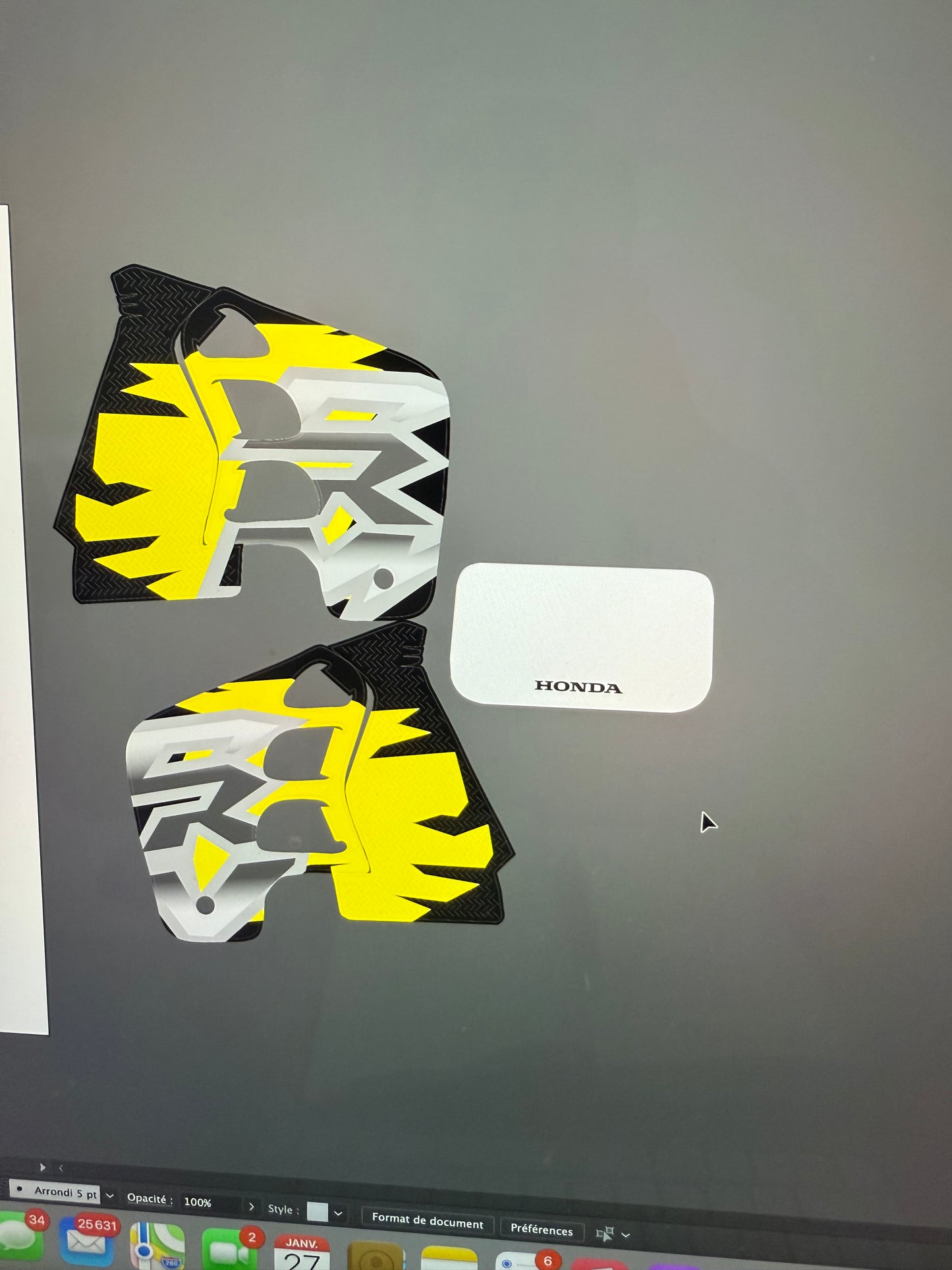 Kit déco 125 crm 1998 jaune et noir + face avant