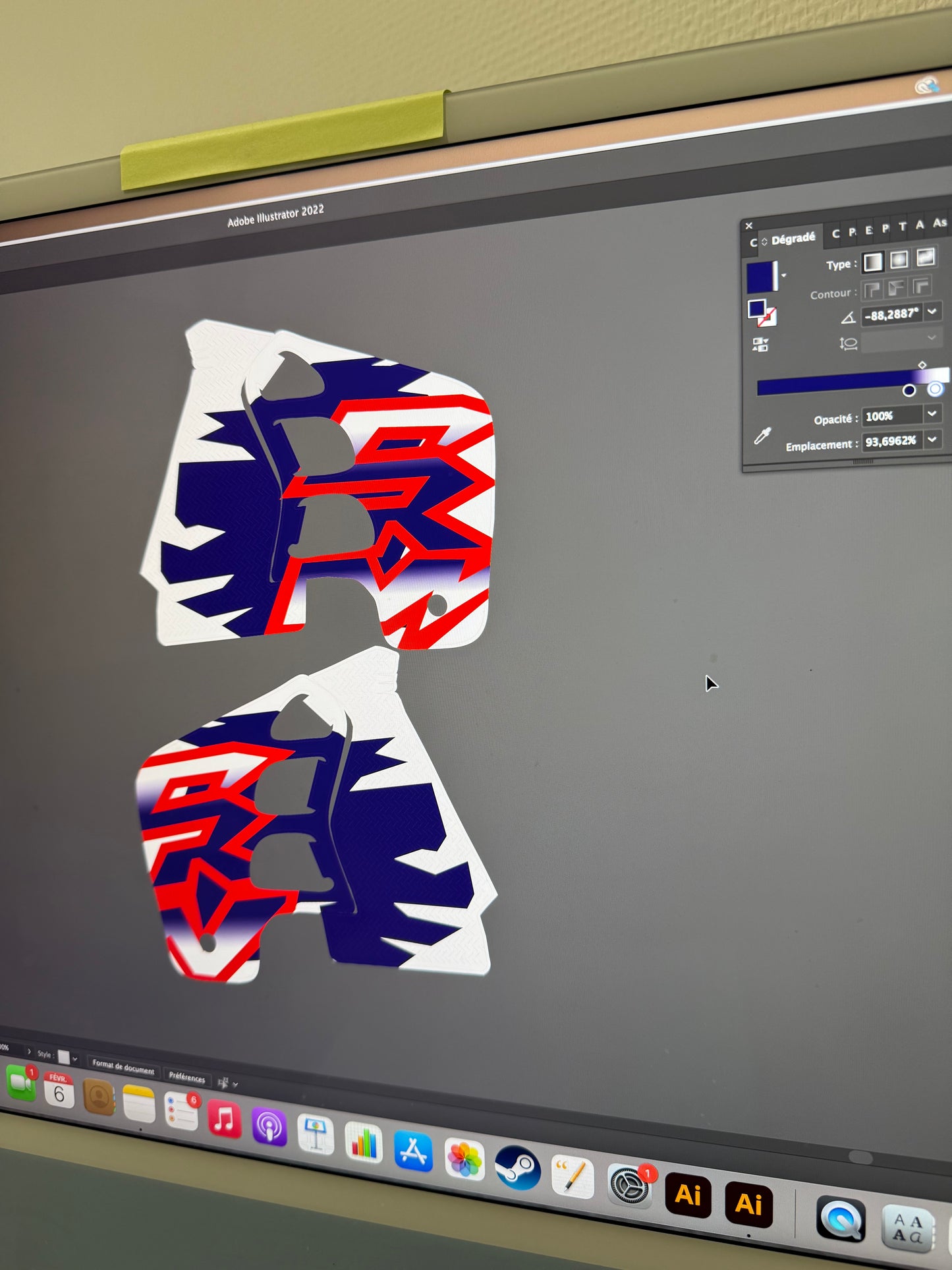 Kit deco 125 crm 1999 bleu rouge et blanc réplique de l’origine