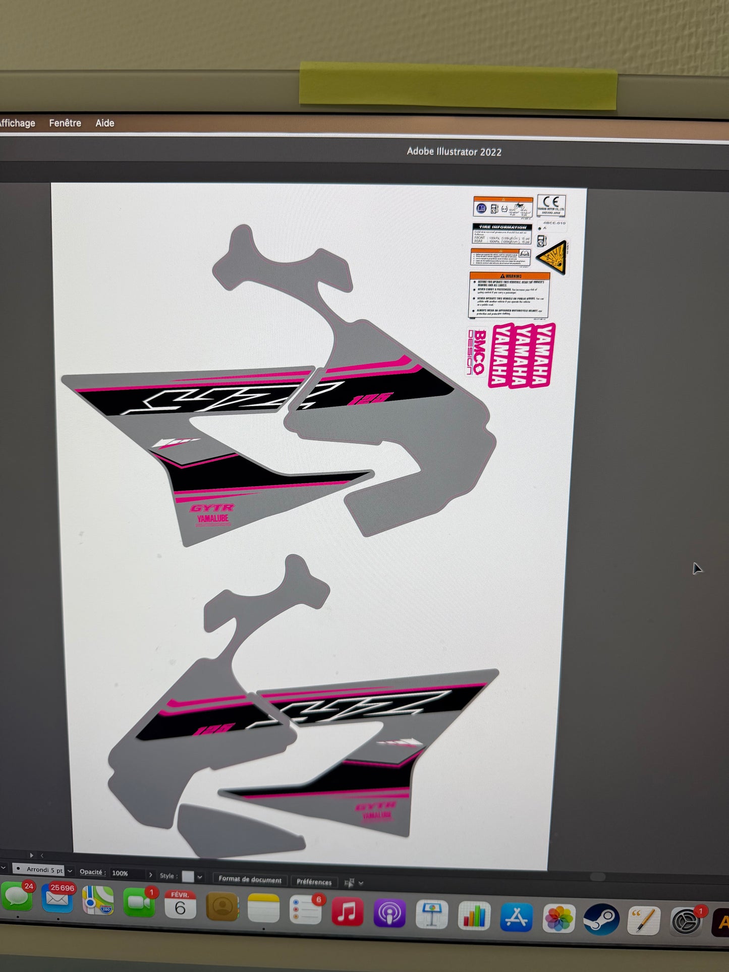 Kit déco 125 yz gris nardo rose