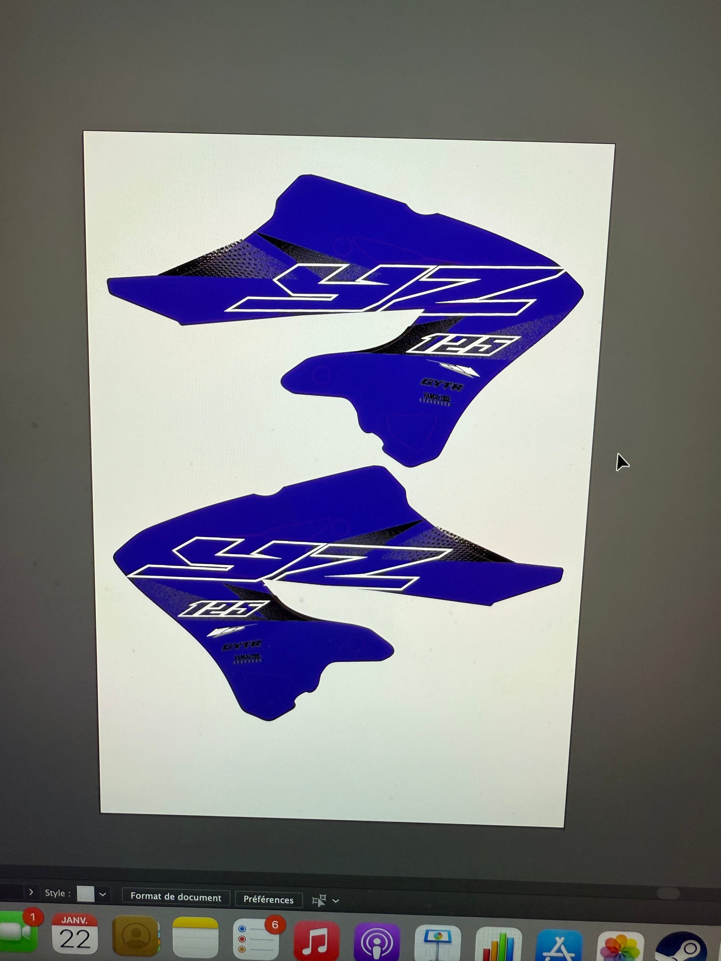 Kit déco 125 yz 2022 semie perso rose à la place du blanc