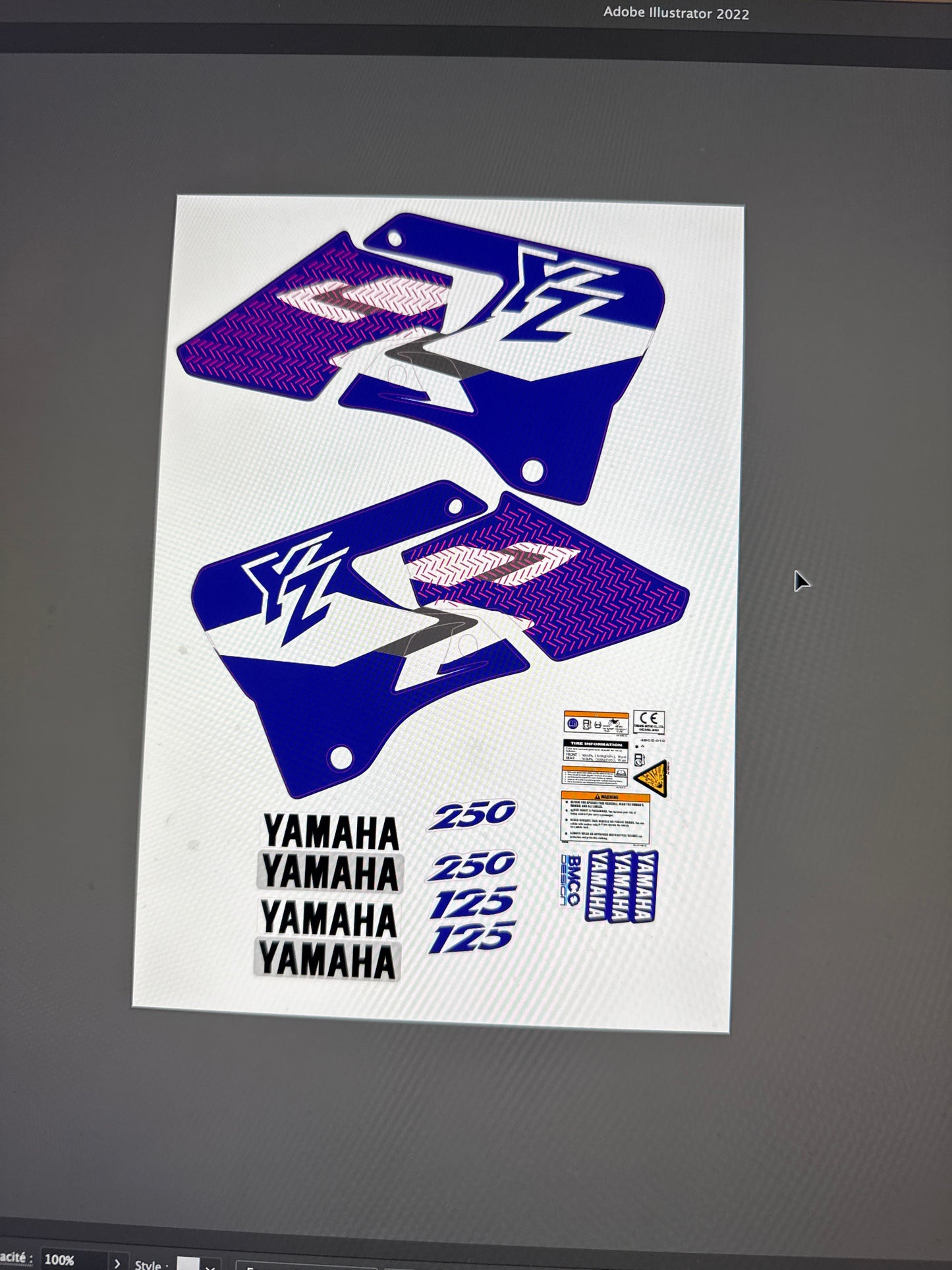Kit déco 250 yz 1998-1999 type origine