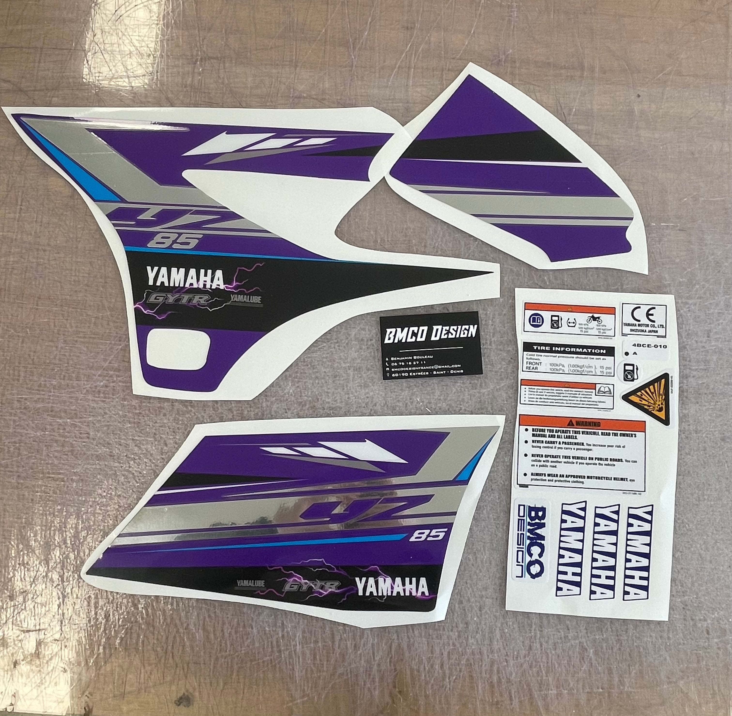 Kit deco 85 yz 2020 chrome violet compatible 2014 2021 BMCO DESIGN