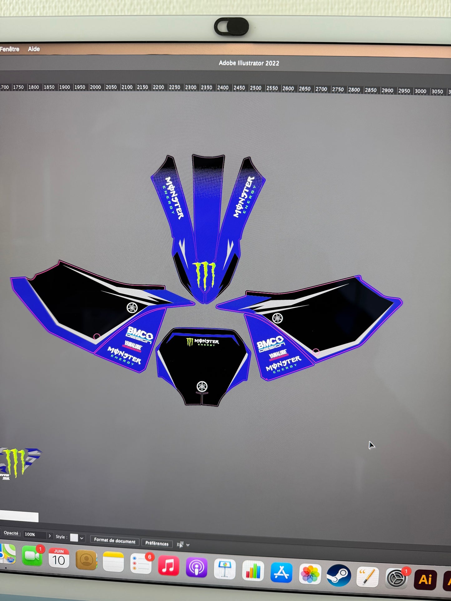 Stickers yz 2025 face avant Yzf 2025 Monster