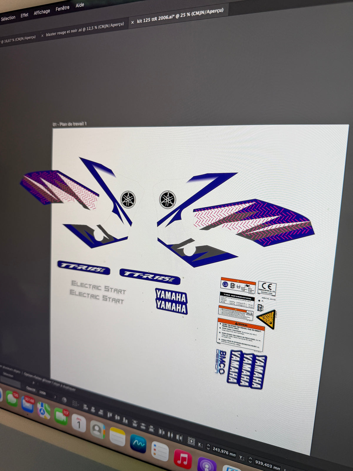 Kit déco 125 ttr 2006 replica origine