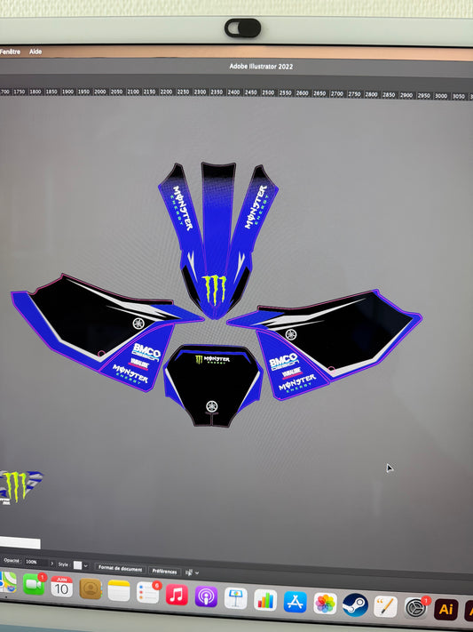 Stickers yz 2025 face avant Yzf 2025 Monster