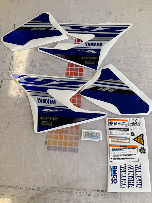 Kit déco 250 yz 2019 origine chrome + blanc