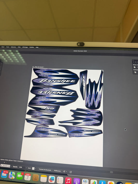 Kit déco Banshee 2005 flamme chrome