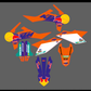 Kit deco 690 red Bull finition pailletée re impression des parties orange